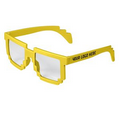 Yellow Pixel 8-Bit Clear Lenses Sunglasses